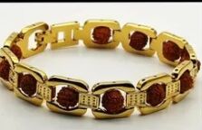 Stainless Steel Golden Rudraksha Bracelet, Occasion : Casual