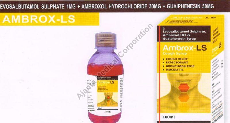 AMBROX LS SYRUP 100ML, for Clinical, Hospital, Personal, Form : Liquid