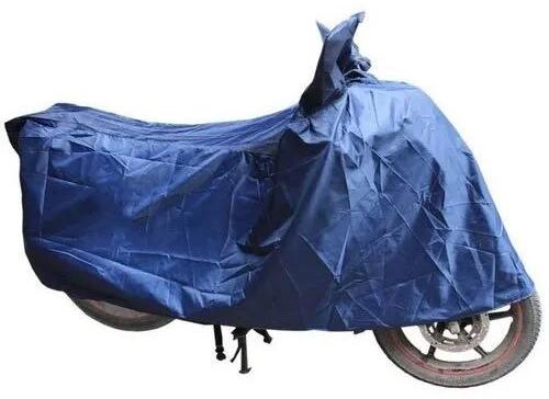 Blue Bike Body Cover, Pattern : Plain