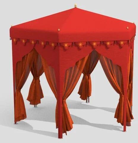 Red Canvas Arabian Tent, Pattern : Plain