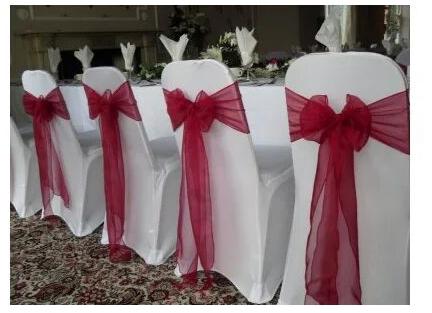 Satin Chair Sashes, Color : Red