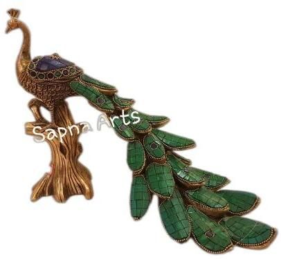 brass peacock statue