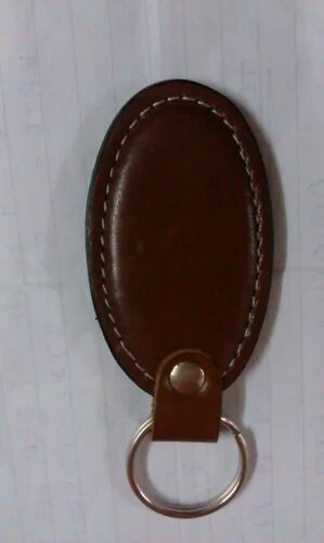 Leather Keychain, Color : Brown