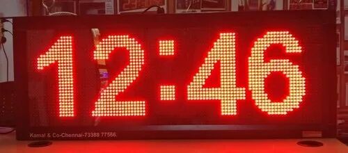 Aluminium LED Digital Clock, Color : Red