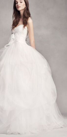 White by Vera Wang Hand-Draped Tulle Wedding Dress