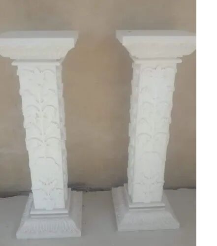 Square Marble Round Stand, Color : White