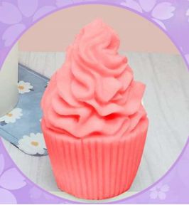 Pink Glossy Beeswax Cupcake Candle, for Decoration, Packaging Type : Box