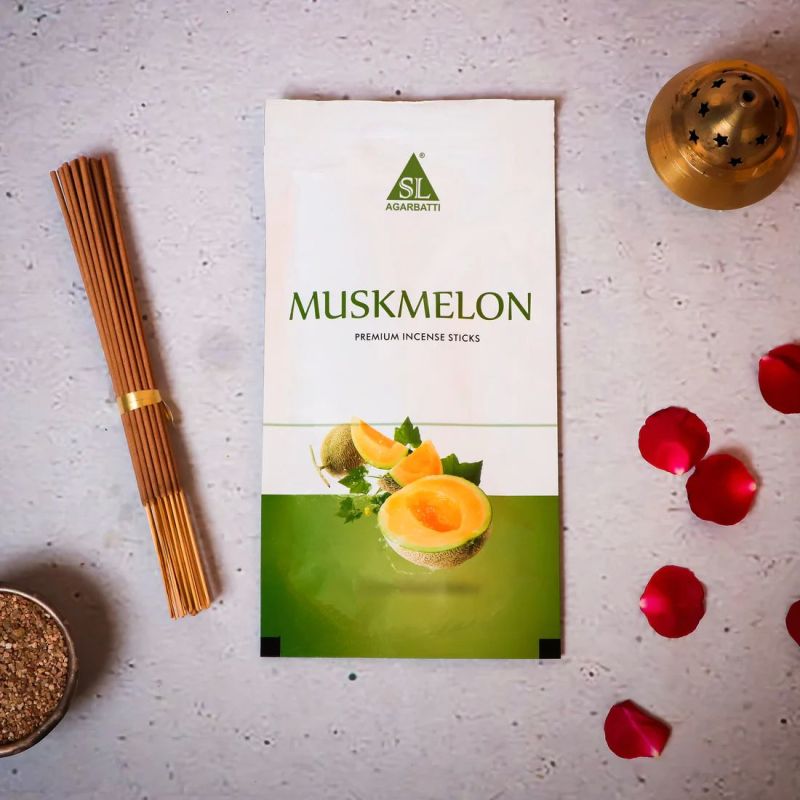 Muskmelon Premium Incense Sticks, for Temples, Religious, Office, Home, Aromatic, Pooja, Packaging Type : Packet