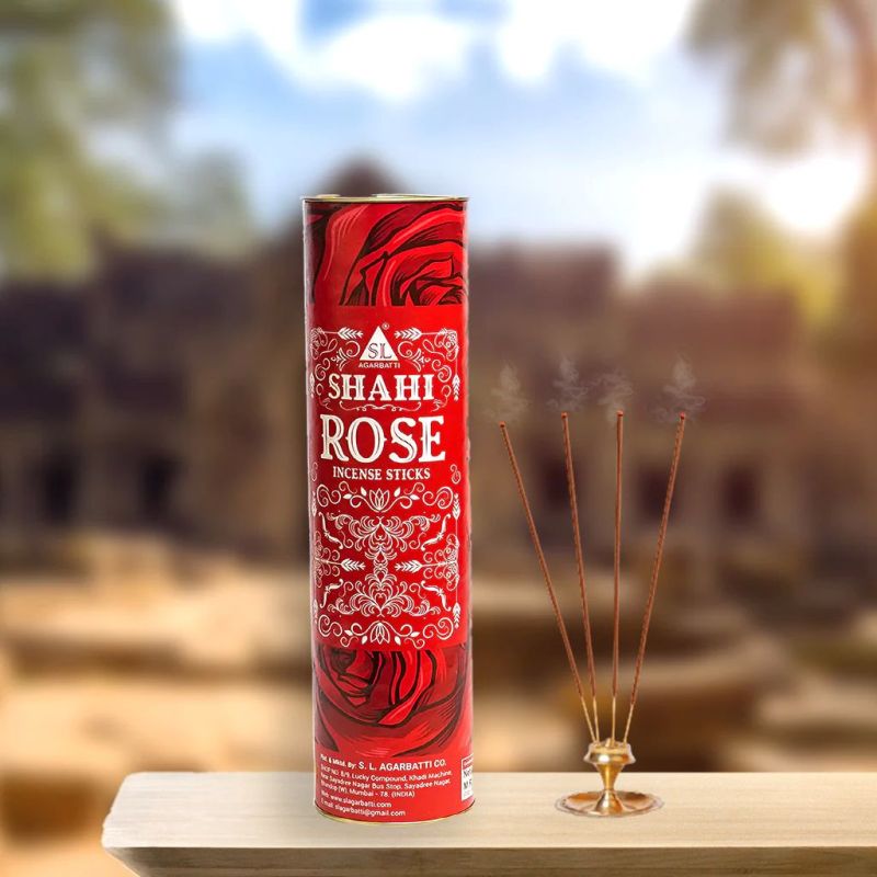 Brown Shahi Rose Incense Sticks, for Temples, Home, Office, Packaging Type : Box