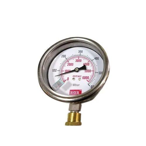 Gas Pressure Gauge, Dial Size : 2.5 inch / 63 mm