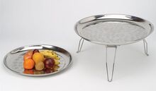 Stainless Steel Round Tray with Leg, Feature : Eco-Friendly