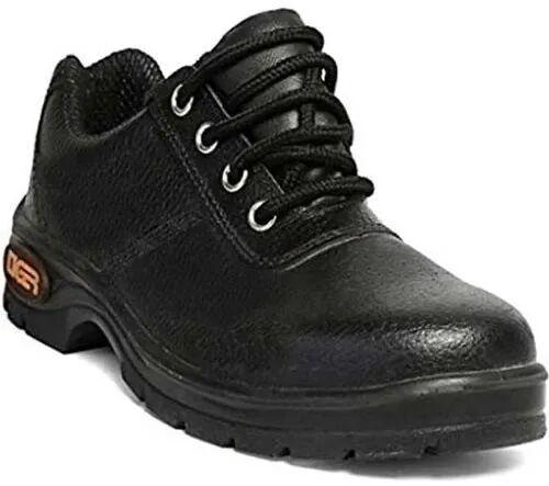 Synthetic Leather tiger safety shoes, Color : Black