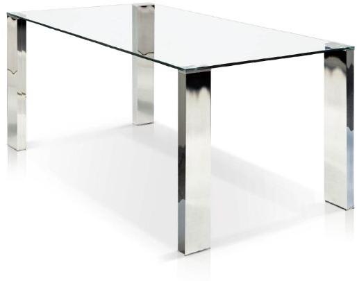baron - rectangular glass top dining table
