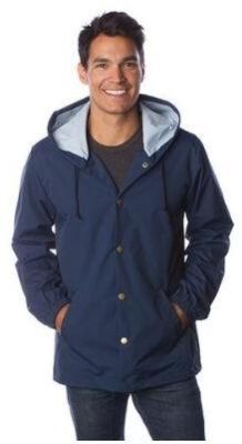 WATER RESISTANT HOODED WINDBREAKER COACHES JACKET