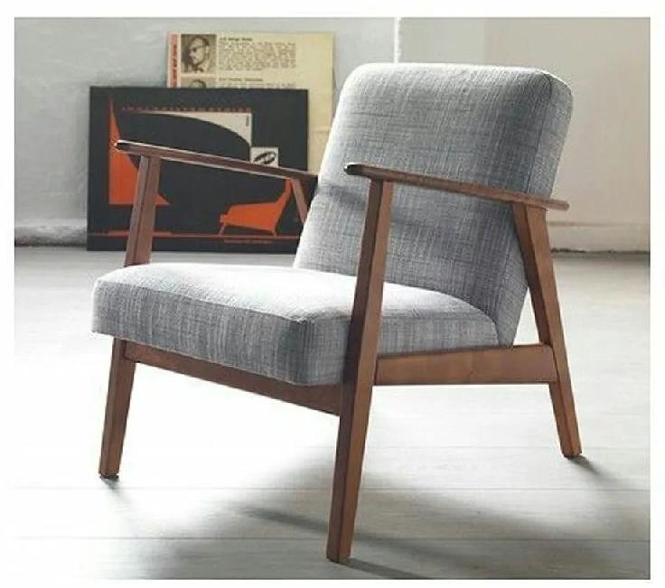 Wooden Lounge Chair, Color : Grey