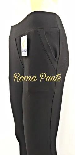 Plain Ladies Roma Trouser, Size : All Sizes