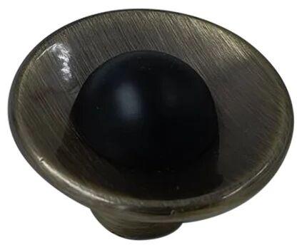 Glossy Brass Round Door Knob, Color : Brown Black
