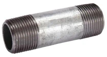 Galvanized Iron Barrel Nipple, Color : Silver