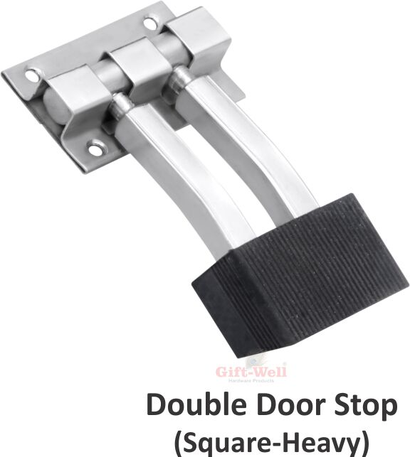 Stainless Steel Double Door Stop, Color : Regular