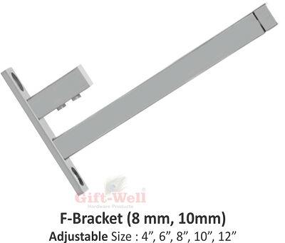 Stainless steel F Bracket, for Glass fittings, Packaging Type : box