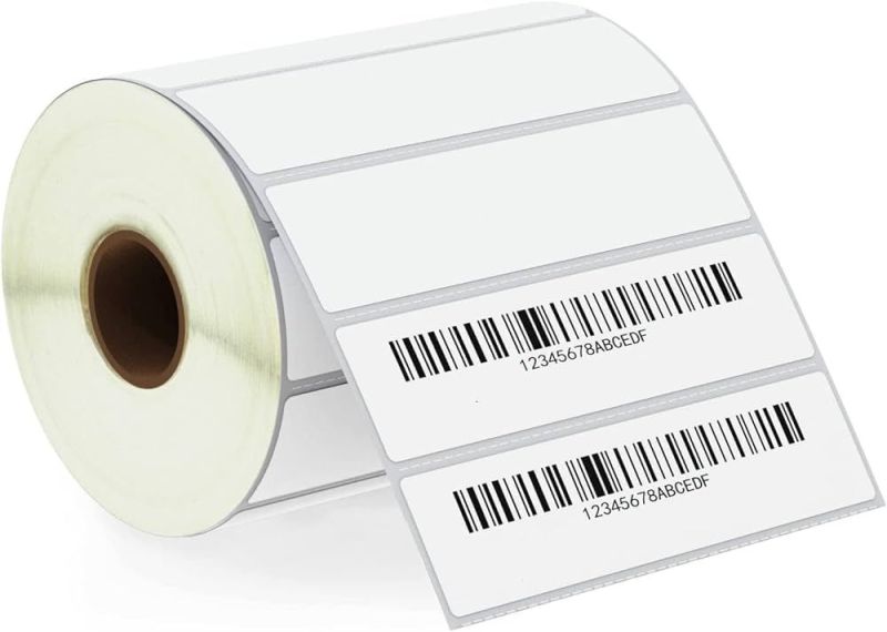 Plain Glossy Lamination Paper 100x25mm Barcode Label, Packaging Type : Roll