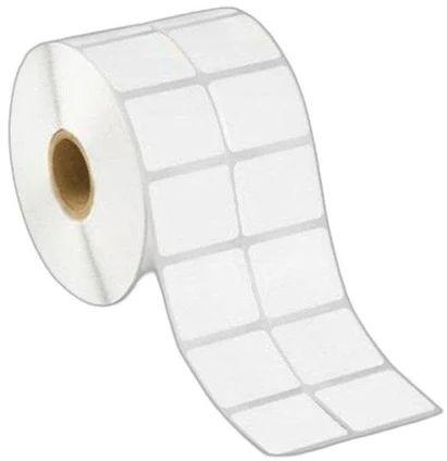 Plain Glossy Lamination Paper 25x14mm Barcode Label, Packaging Type : Roll