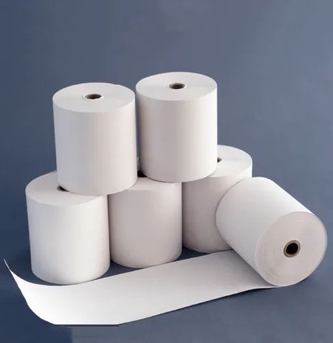 White 55x18 Mtr 48GSM Thermal Paper Roll, for Printing, Feature : Premium Quality