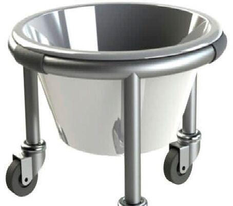 Round Stainless Steel Kick Bucket, Color : Silver