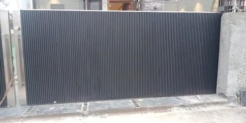 Sliding Aluminum Aluminium Profile Main Gate, Color : Black