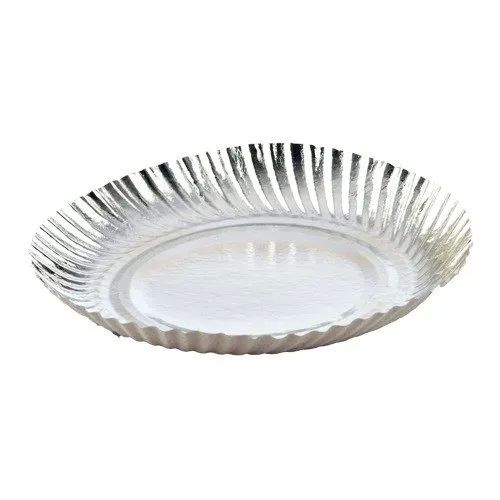 100 GSM Silver Paper Plate, for Event, Nasta, Party, Snacks, Feature : Disposable, Eco-Friendly