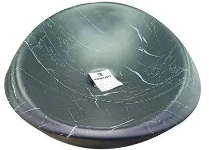 Printed Ceramic table top wash basin, Shape : Oval