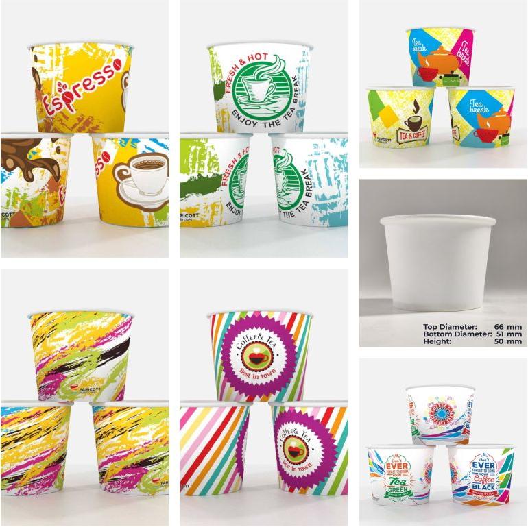 100ml Paricott Printed Paper Cup, Style : Double Wall
