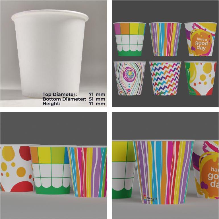 170ml Paricott Printed Paper Cup, Style : Single Wall