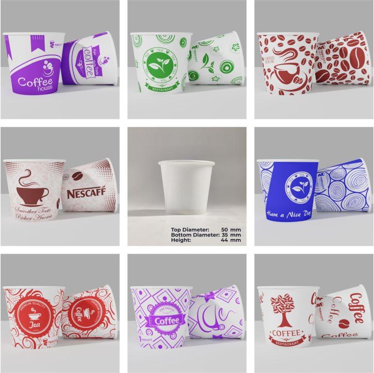 55ml Paricott Printed Paper Cup, Style : Single Wall