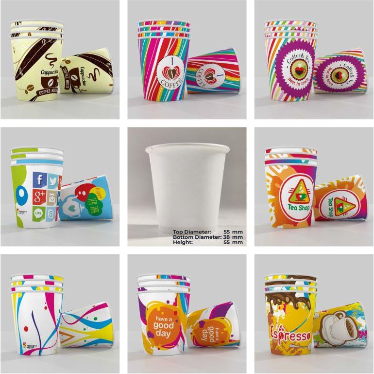 85ml Paricott Printed Paper Cup, Style : Single Wall