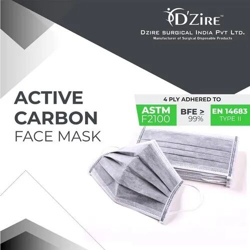 4 Ply Carbon Face Mask, Certification : ISO, GMP