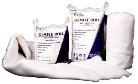 Cotton Plain Dzire Gamjee Roll, Color : WHITE