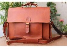 Leather Briefcase Style Messenger Bag