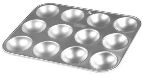 Aluminium Bun Baking Tray, Color : Silver