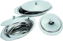 Stainless Oval Curry Dish with Cover, Feature : Eco-Friendly