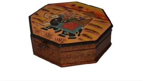 Round Wood Dry Fruit Box, Color : Brown