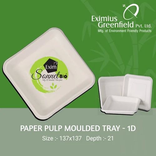 Square Paper Pulp Moulded Tray, Size : <5 Inch