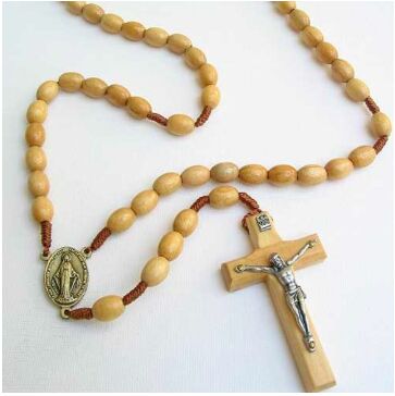 WOODEN Rosary Christian Item