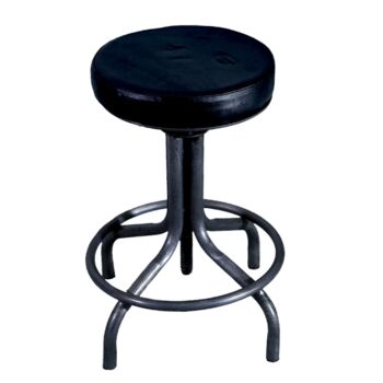 SHIVAM Iron Stool W/Leather Seat, for Home Furniture