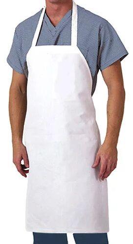 Plain Material Polyester Fabric Apron, Color : White