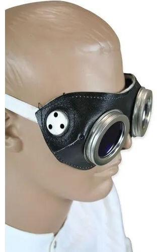 Leather Cup Safety Goggles, Color : Black