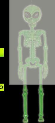 Green Alien Skeleton