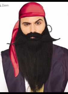 Long Black Beard With Mustache