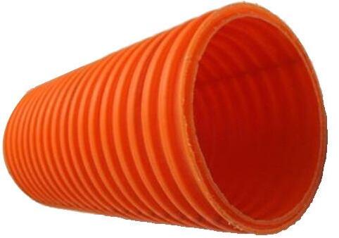 HDPE Double Wall Corrugated Pipe, Color : Orange