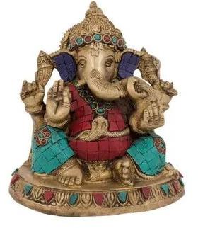 Lord Ganesh Brass Statue, Packaging Type : Box